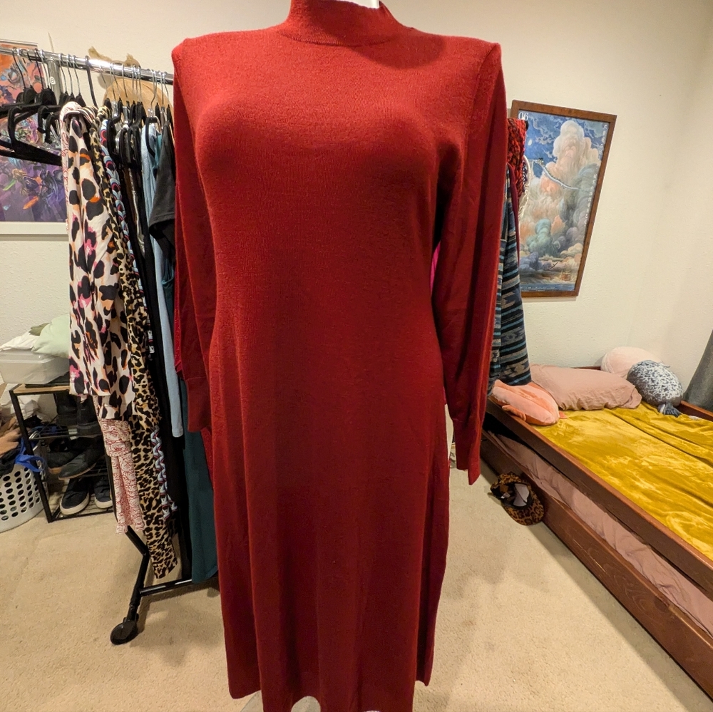 Uniqlo Dark Red Women's Sweater Dress - XL